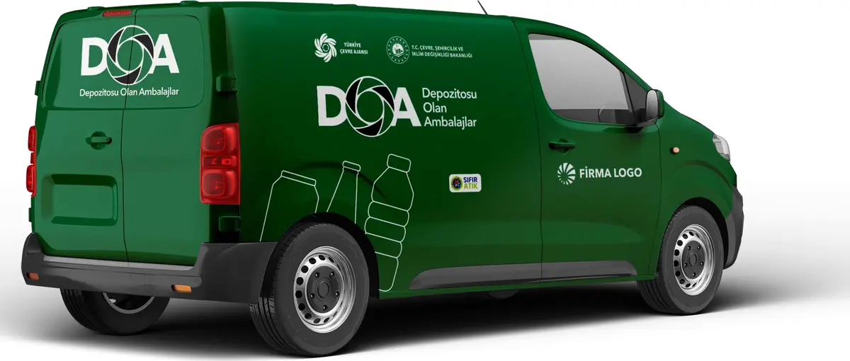 Transporter ambalaj toplama aracı, arka görünüm